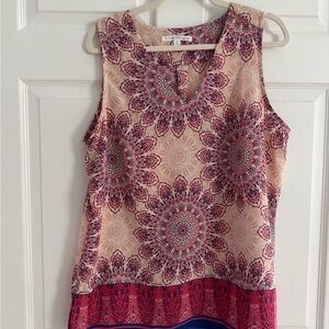 Violet & Claire Cream and Red Sleeveless Tank Top